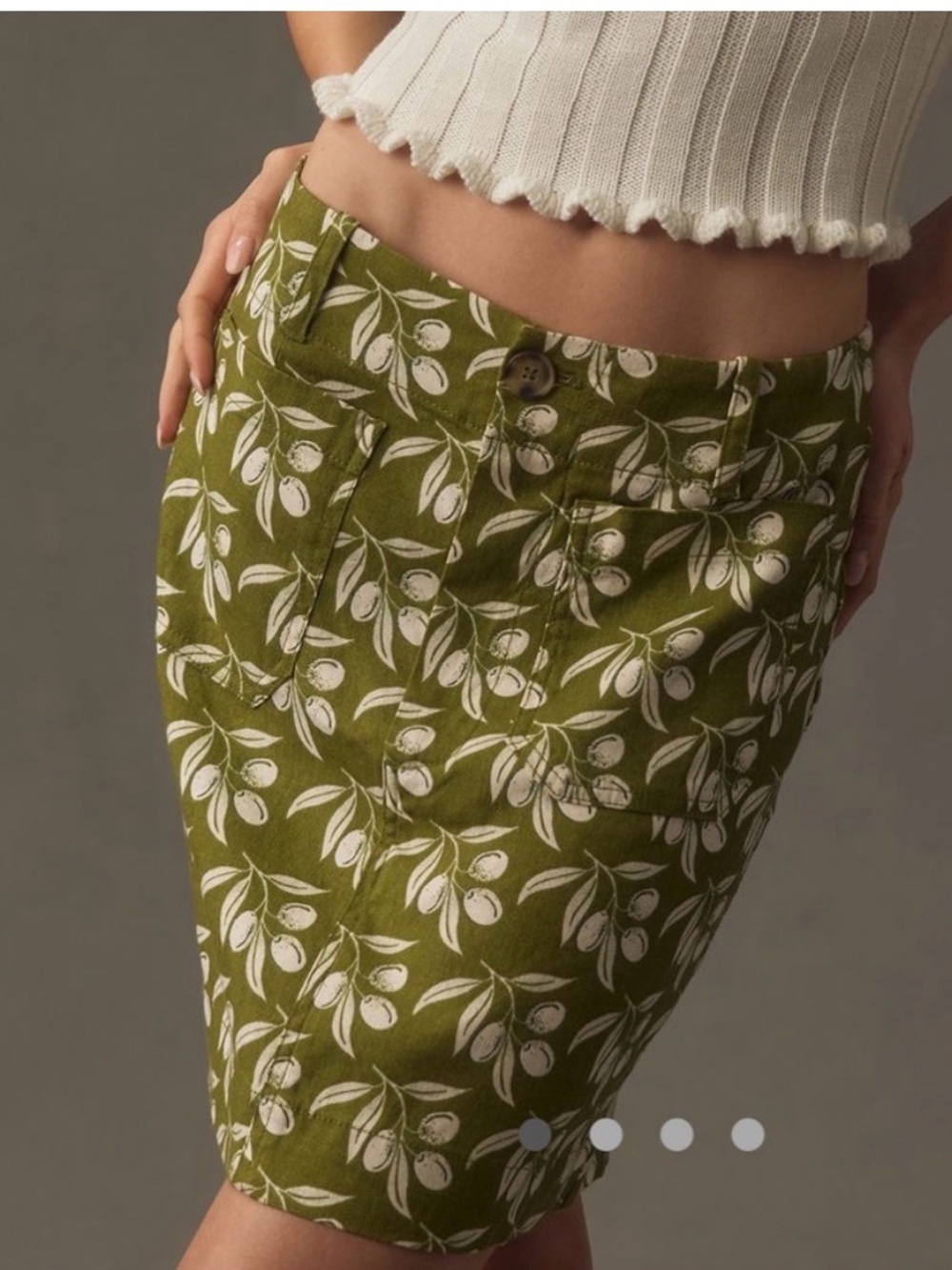 Colette Maeve Linen Mini Skirt - Olive Green